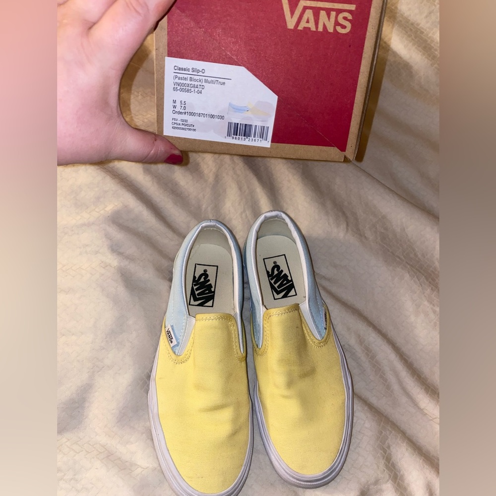 VANS slip on pastel color block size 7 womens never worn with box